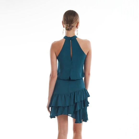 NWT Krisa Halter Asymmetrical Ruffle Mini XS - Picture 3 of 16